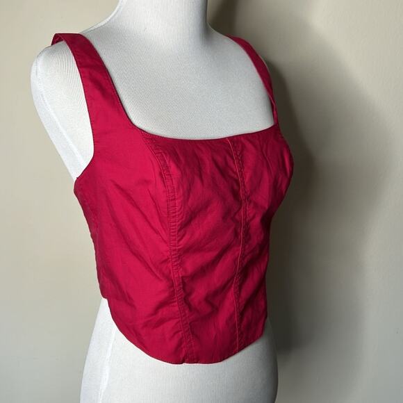 Abercrombie Pink Corset Crop Top - Picture 2 of 7